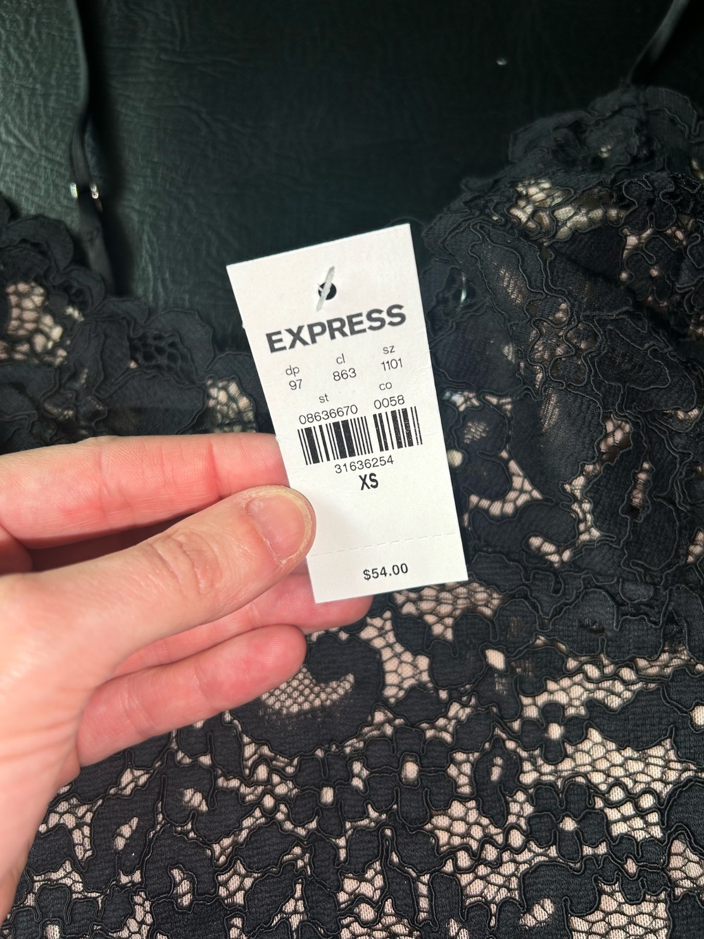Express Black Floral Lace Crop Top - Picture 3 of 3